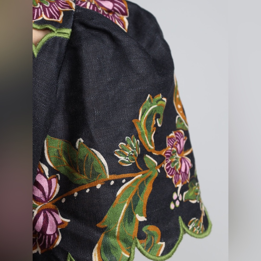 NWT Farm Rio Black Ravenala Short Sleeve Maxi Dress - Picture 9 of 11